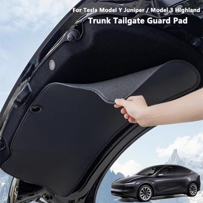 Für Tesla Model Y Juniper / Model 3 Highland Kofferraum Heckklappe Schutzpolster Leder Kofferraumschutz Schmutzabweisendes Polster Autozubehör
