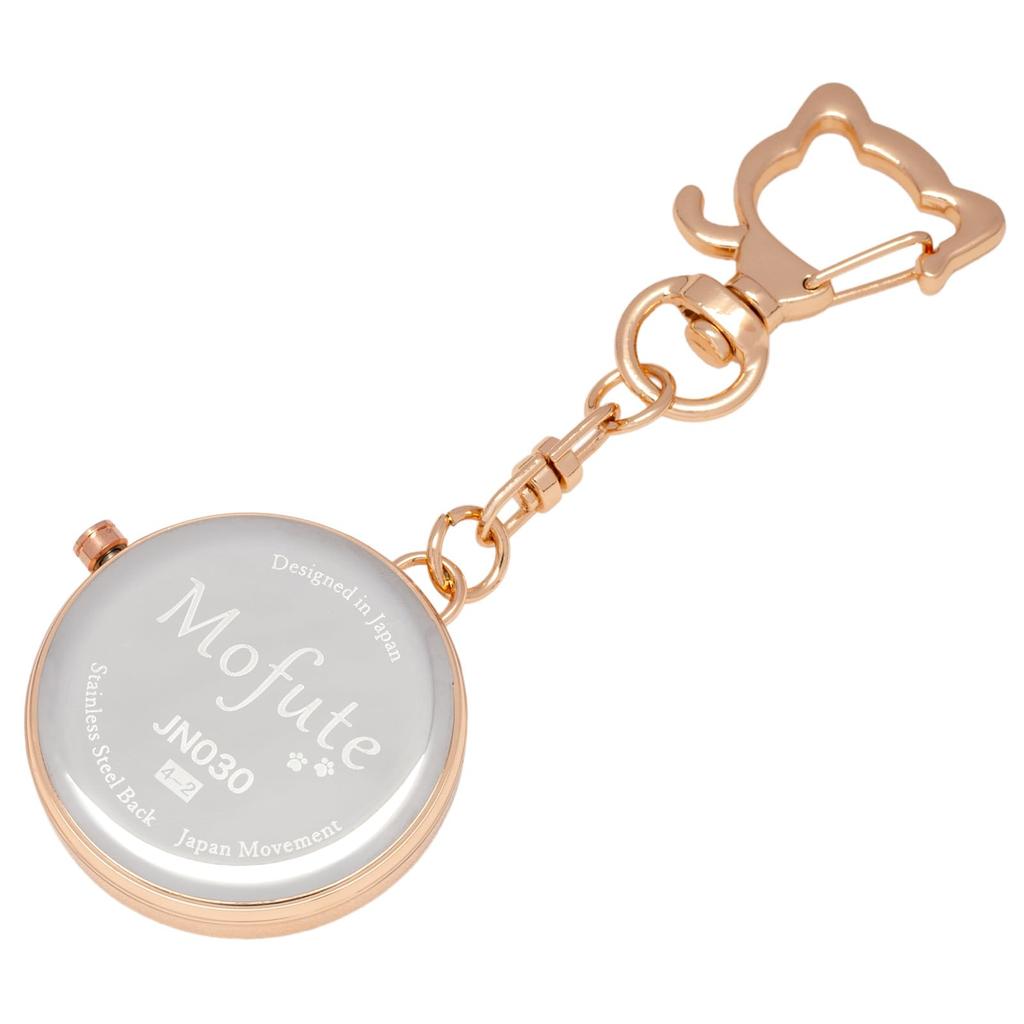 Fieldwork Women's Analog Pocket Watch with Keychain, Cat Design, Pink Gold, Pink, Catomi JN030-2