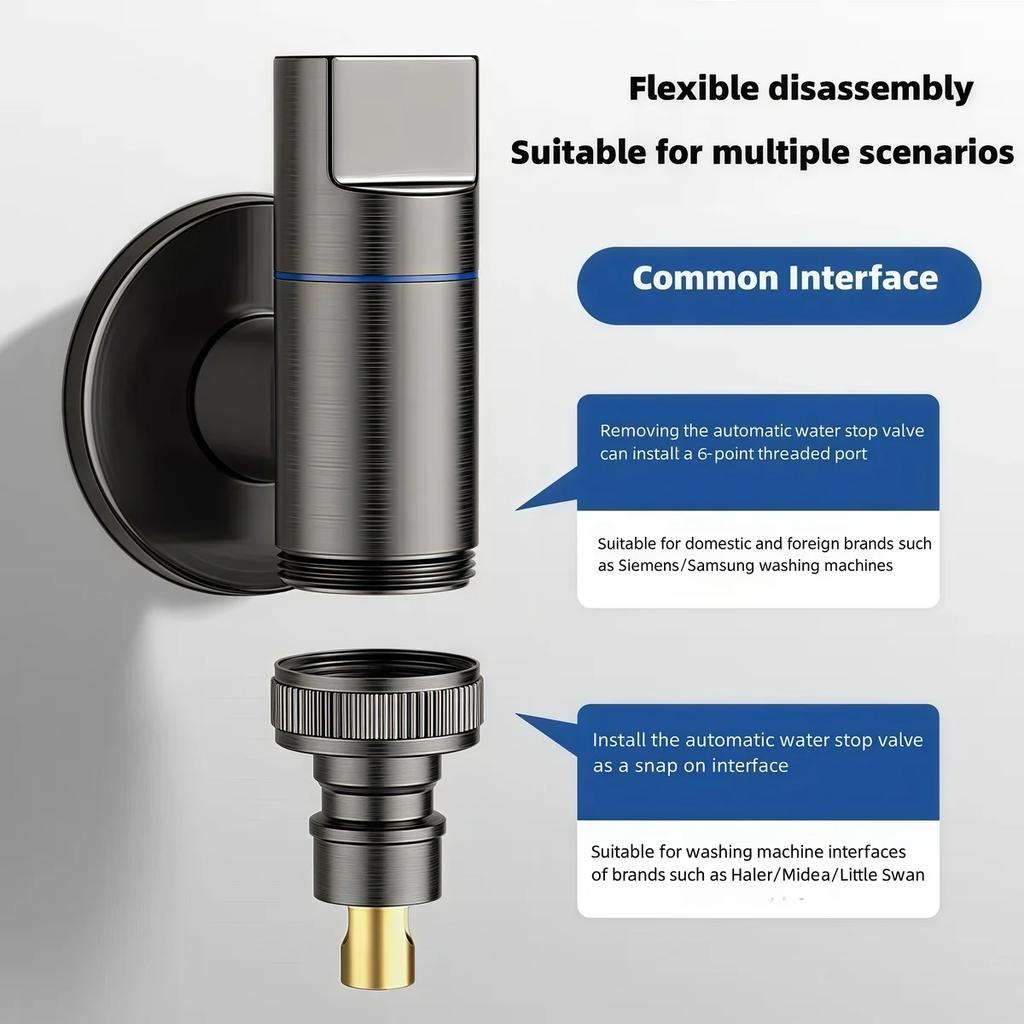 Household Stainless Steel Washing Machine Faucets With Water Stop Valve G1/2 Single Cold Wall Mounted Tap Bathroom Accessories