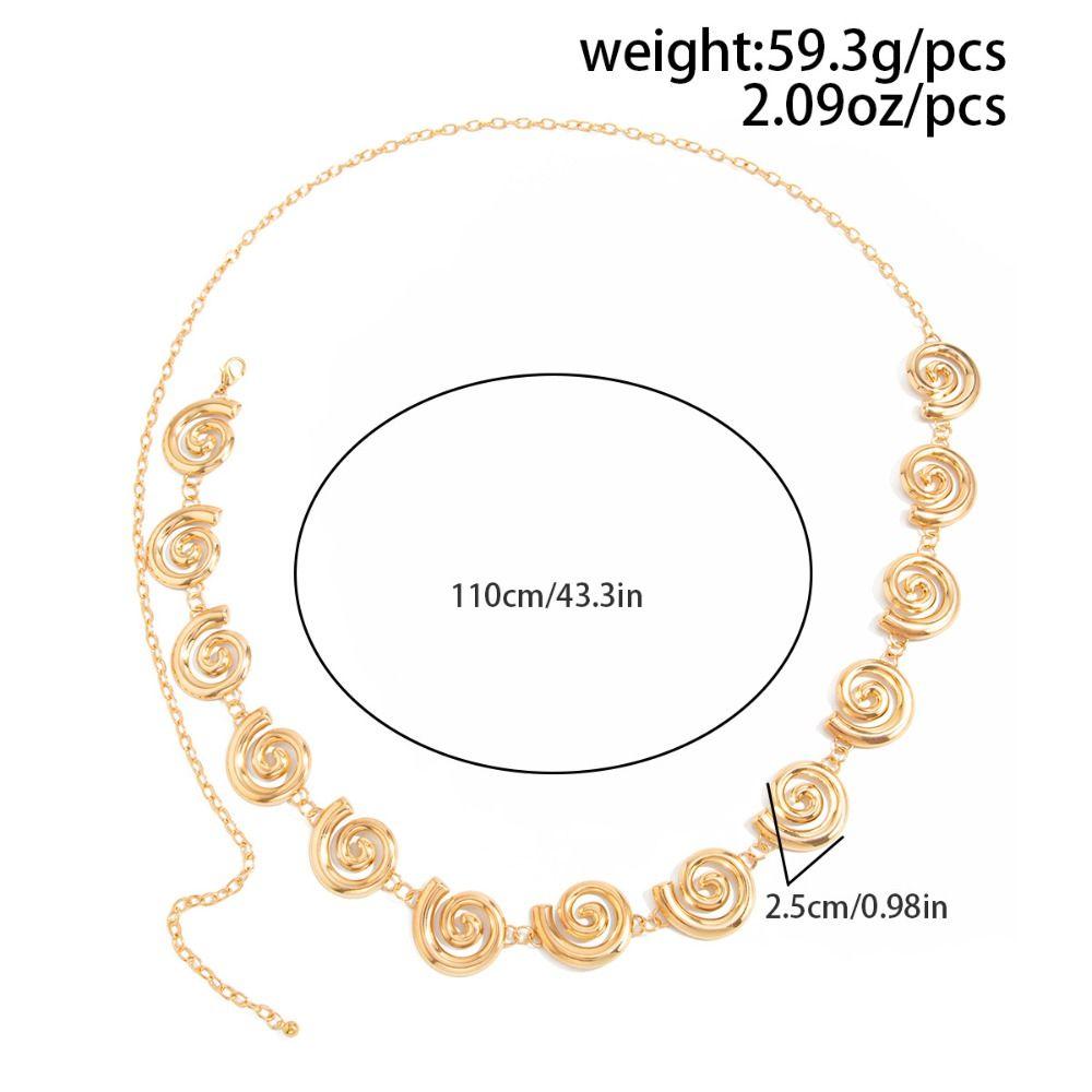 Silver Spiral Circle Waist Chain Gold Color Oval Belly Chain Creative Metal Waist Chain Girls