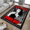 1pc Vampira Horror Queen Home Office, Durable Polyester Floor Mat with Easy, Office Decor, Urban Style, Nonslip Backing, Highquality Fabric