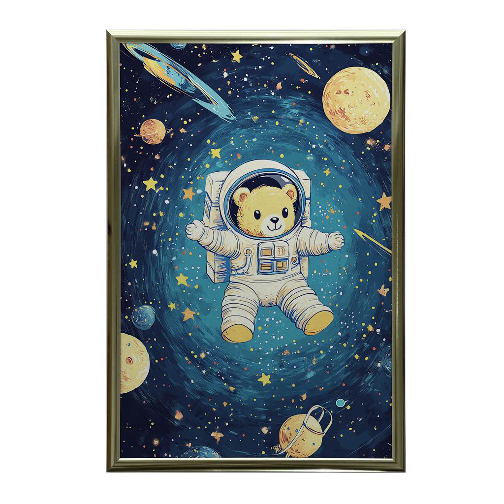 Plakat Kosmiczny Miś Astronauta Plakat Kosmiczny Miś Astronauta, 70X100 Cm, Bez Ramy, Papier Matowy 230 Gsm