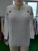 2024 Autumn/Winter Women's Casual Square Neck Button Cable Knit Sweater