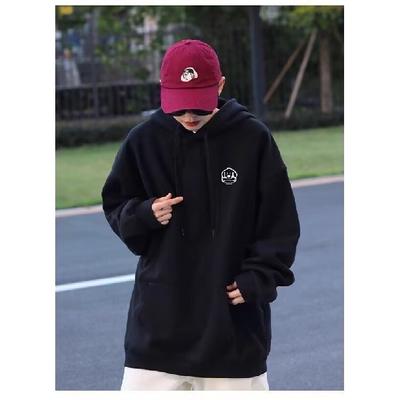 Men's Hooded Sweater Casual Loose Trendy Top Letter Printed All-Matching Coat
