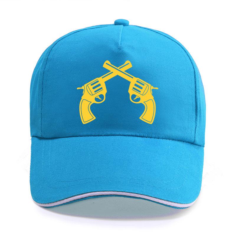 New Summer Double Gun Shooting Pistol Print Cap Unisex Women Unisex Cotton Hat Snapback Hats Trucker Cap SunHats
