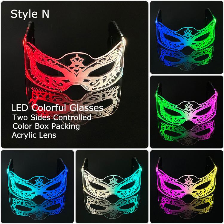 Lunettes Lumineuses LED Acryliques Lunettes de Fête Lumineuses Visière Éclairée Néon Lunettes de Soleil Lunettes de Fête DJ Bar Pour Halloween Noël