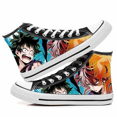 Anime Mon Héros Universités Cosplay Décontracté Graffiti Haute Aide Toile Chaussures Cos Hip Hop Étudiant Chaussures