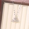 Stainless Steel Matte Golden Mortarboard Featuring Number Pendant Necklace for Women Graduation Memorial Jewelry Gifts