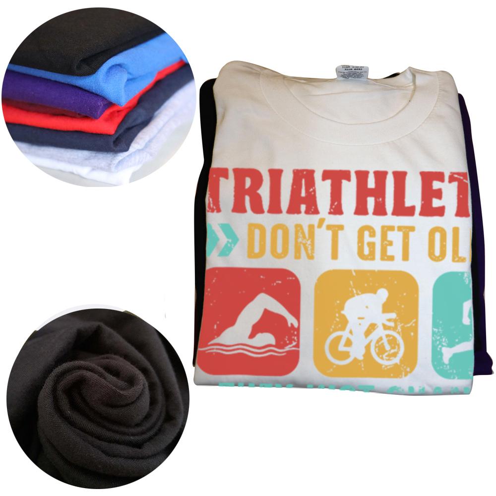 Rolig Triathlondesign Män Kvinnor Triathleter Simma Cykla Löp T-shirt Sommar Grafisk Bomull Streetwear Kortärmad Gåvor T-shirt