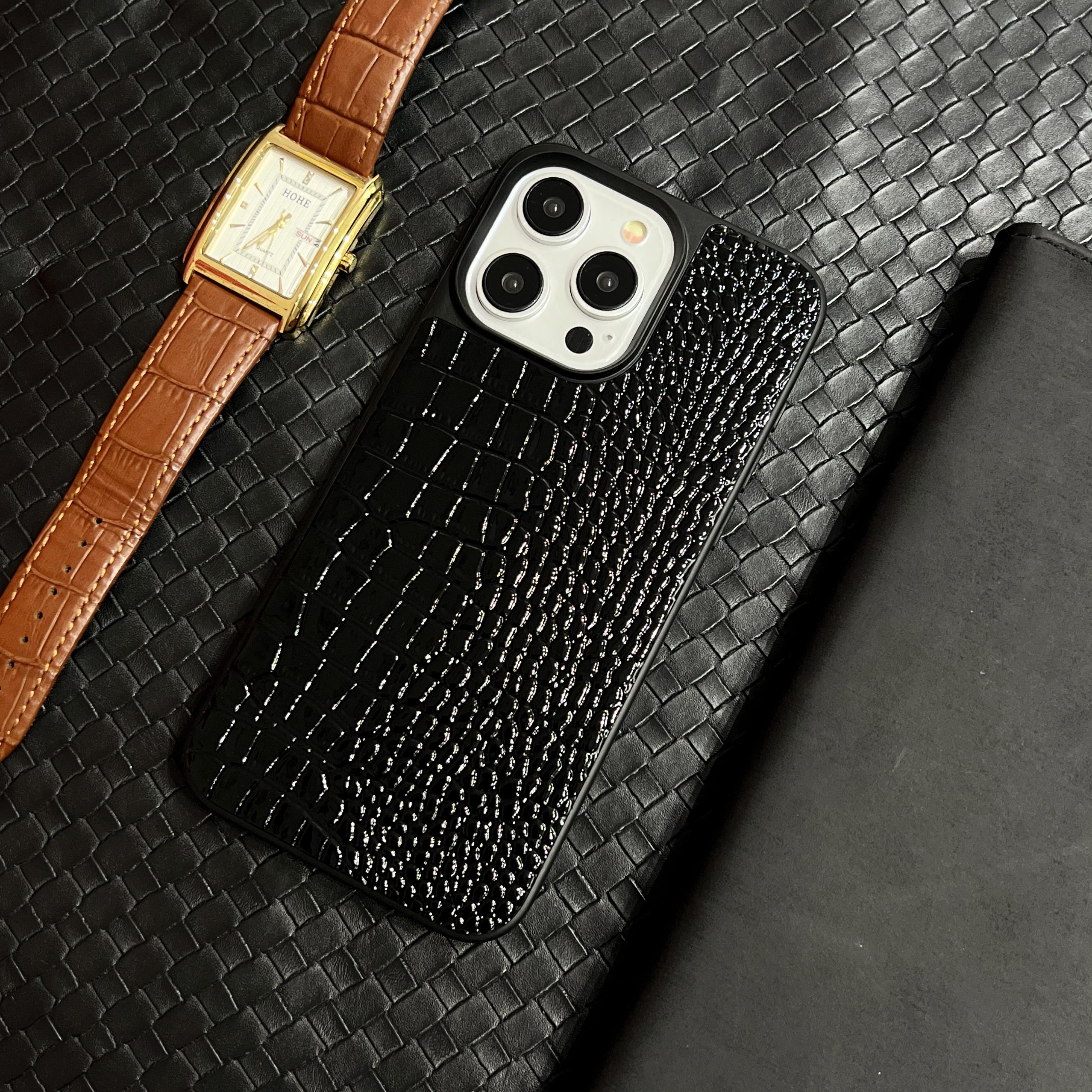 

Роскошный защитный чехол из крокодиловой кожи с леопардовым принтом для Samsung Galaxy S24 S23 ULTRA iPhone 16 15 13 12 11 14 Pro Max For iPhone 16 Pro