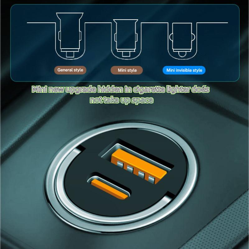 Autoladegerät Aluminiumlegierung PD30W Mini Pull Ring 100W Autoladegerät Zigarettenanzünder