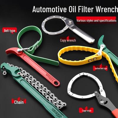 Universal Engine Oil Filter Remover and Installer Tool with Belt Chain