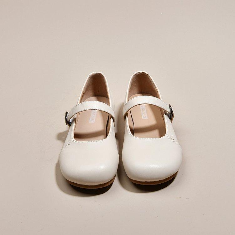 Pantofi simpli versatili cu fund plat și vârf rotund pentru femei 2025 primăvară nou versiune coreeană pantofi mici din piele cu cataramă cu o bară pantofi francezi Mary Jane