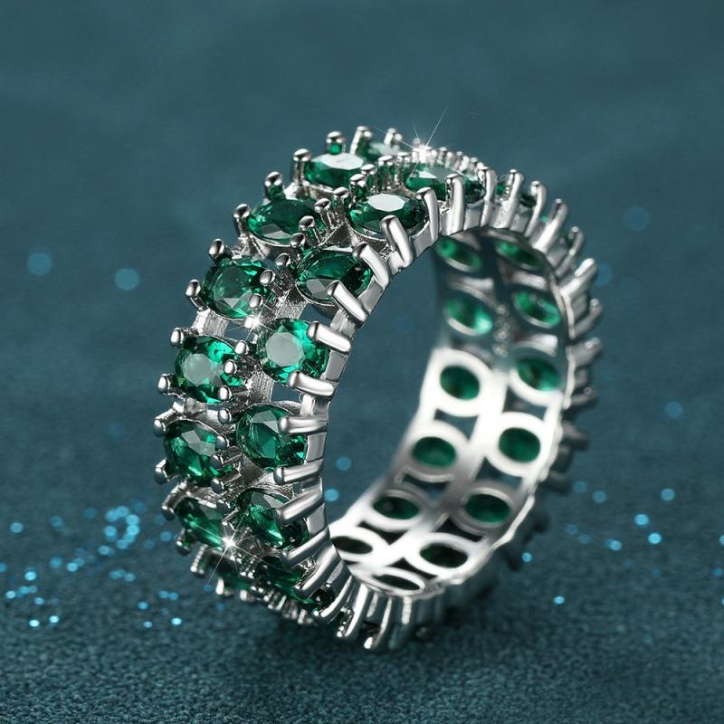 wih new simple and elegant double-row full diamond ring simple and versatile travel jewelry no. 6
