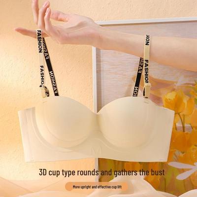 Strapless Non-Slip Seamless Half-Cup Bra for Women with Small Busts
