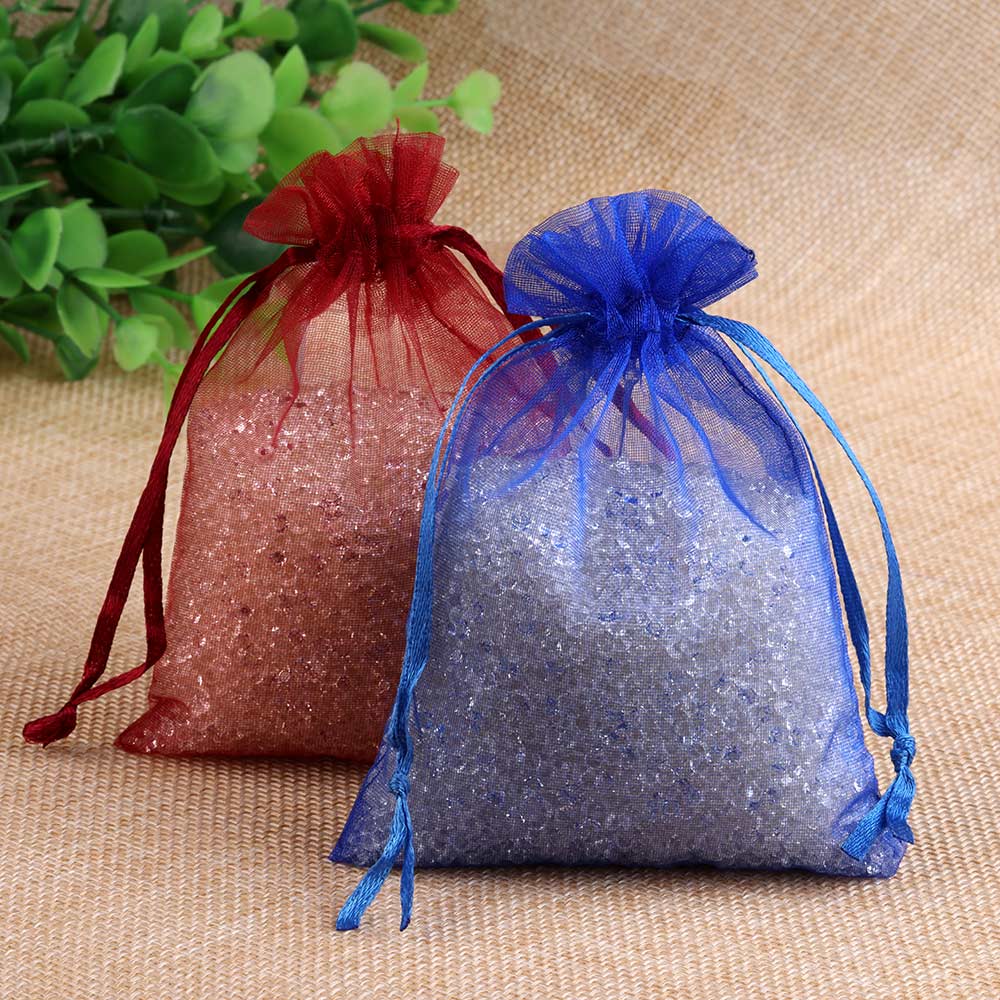 50pcs/lot Organza Gift Bag For Jewelry 24 Colors Drawstring Pouches For Wedding Christmas Candy Gift Bags Jewelry Packing