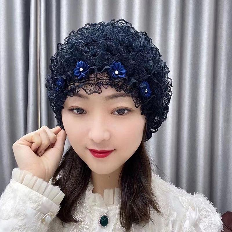 Summer Breathable Lace Turban Cap For Women Hair Cover Hat Head Wraps Bonnet Muslim Hat Headscarf Elastic Full Cover Headwear