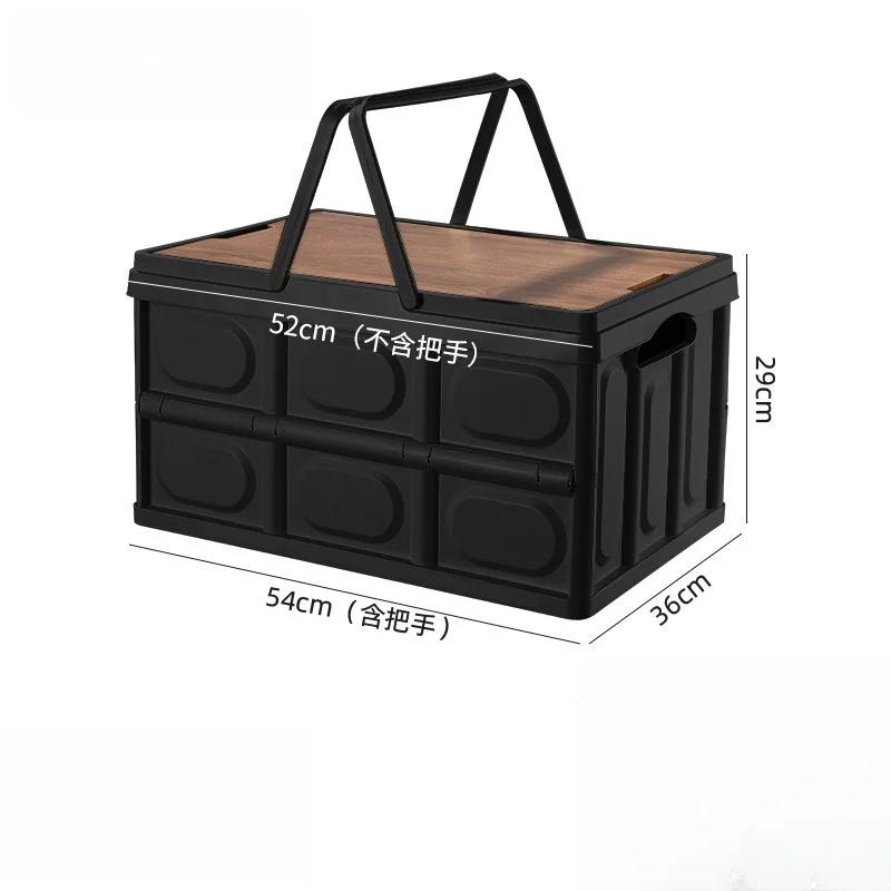Collapsible Storage Bin With Handle Large Capacity Portable Storage Container Stackable Multifunctional Outdoor Camping Items