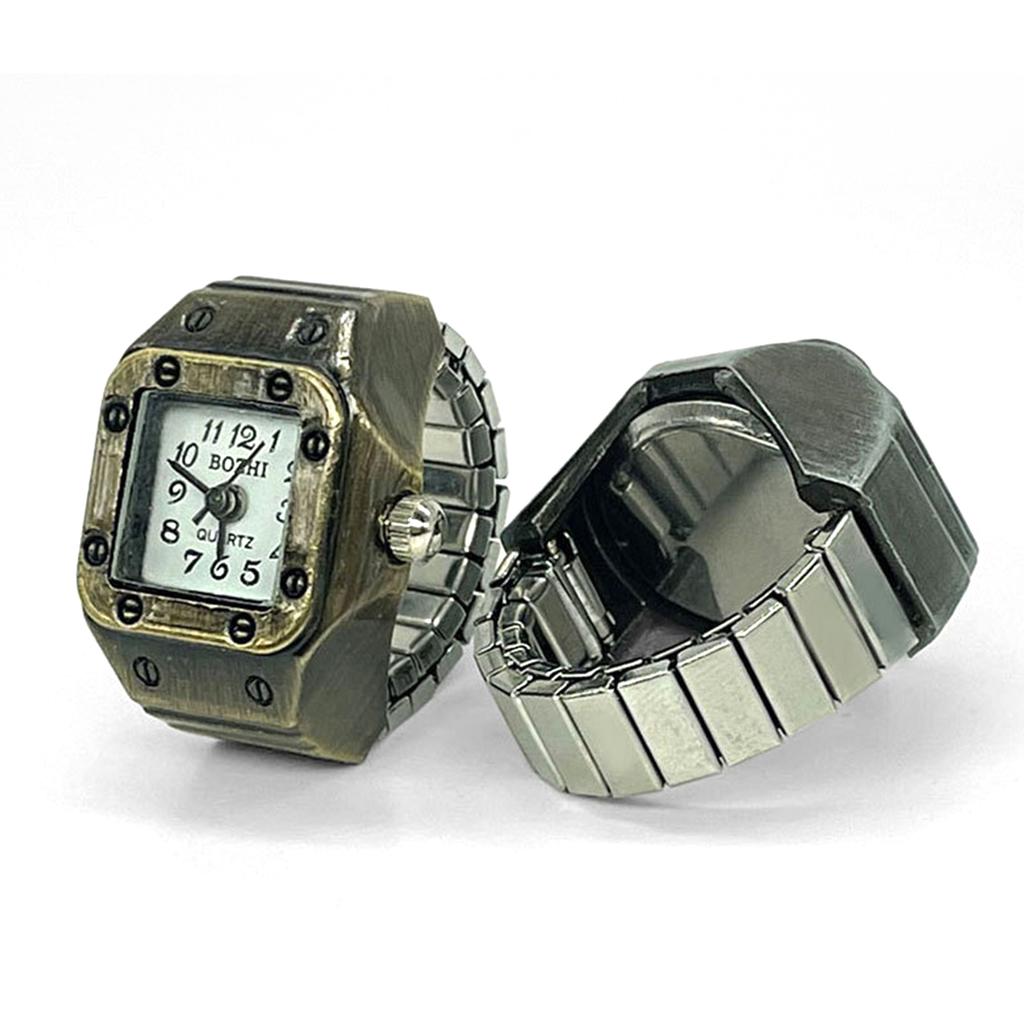 Punk Finger Ring Watch Elastic Wear-resistant Unisex Finger Watch For Anniversary Mini Size Gift For Student Birthdays Christma