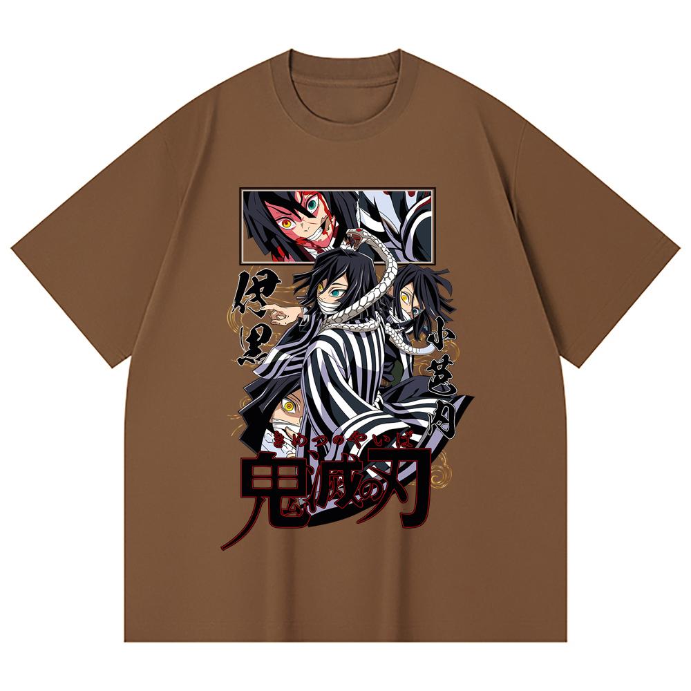 230 Gsm 100% Cotton Demon Slayer V95 Iguro Print Unisex Heavy Cotton T Shirt