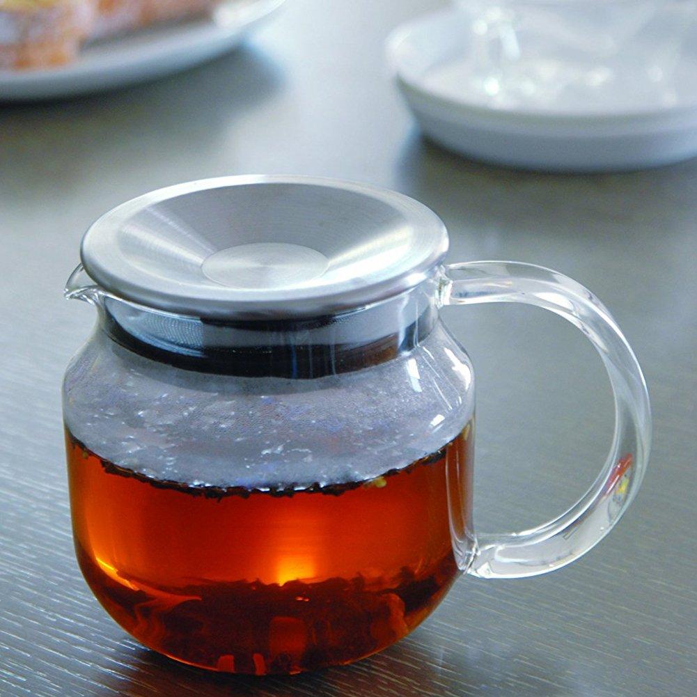 KINTO Edelstahl 8684 Ein-Knopf-Teekanne, 450 ml, Stahl,