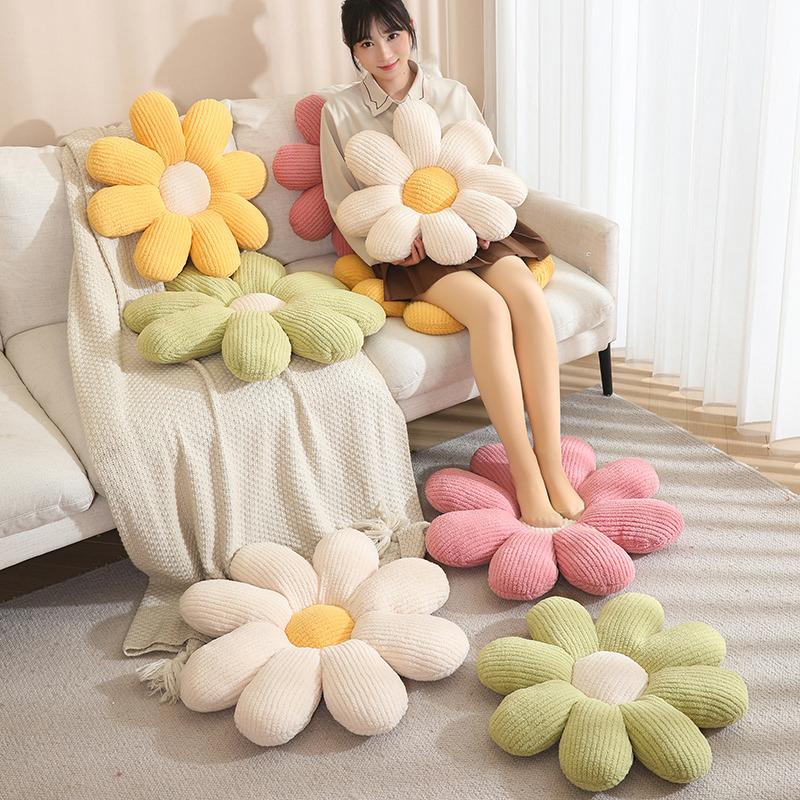 Soft Plush Polyester Woven 8-Petal Flower Cushion Assorted Colors Home Sofa Bedroom Chair Decorative Pillow Japanese Tatami Mat Cushion Pad