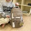 Large Capacity Backpack Lightweight Contrast Color Schoolbag Junior Senior High School Student Backpack with Coin Purse