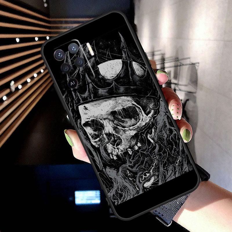 

Gothic Fashion Skull Case For Oppo A17 A57 A77 A76 A16 A96 A18 A60 A80 A40 A38 A58 A78 A98 A94 A74 A54 A15 A5 Pro OPPO A79 5G