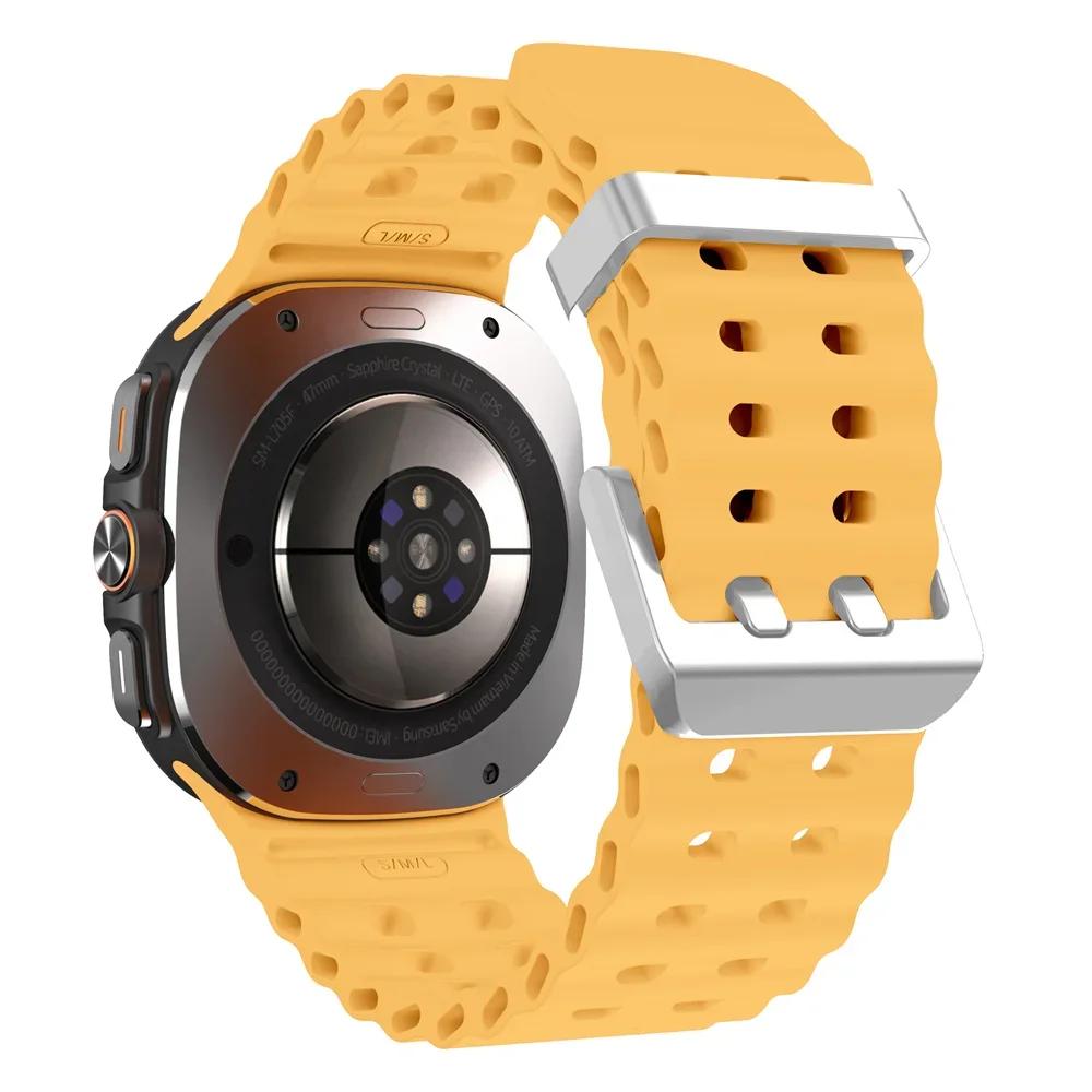 Ocean Silicone Band for Samsung Galaxy Watch 7 Ultra 47mm NO Gaps Bracelet Breathable Sport Loop Strap for SAMSUNG Watchband
