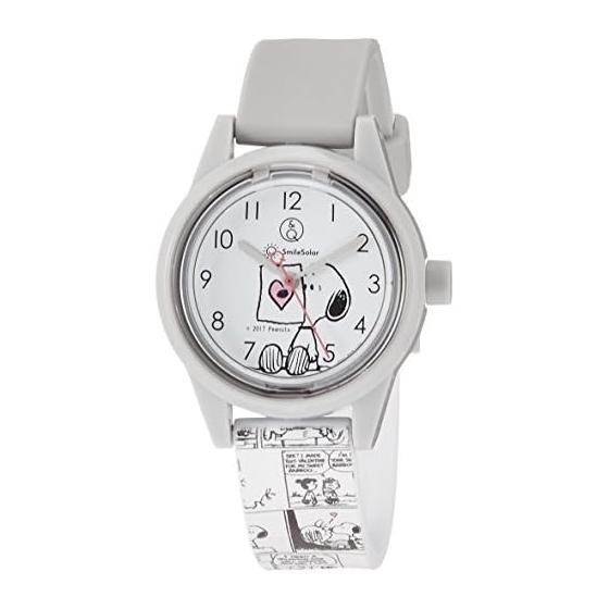 Q&Q SmileSolar Watch Solar Analog Snoopy Waterproof Urethane Belt RP01-808 Comic White