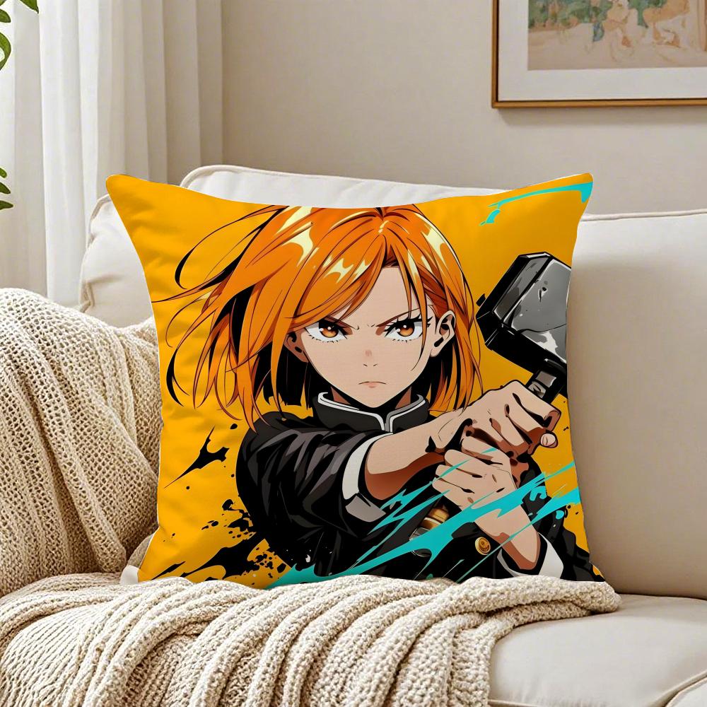 anime intense JJujutsu KKaisen Cushion Cover Pillowcase Antidustmite living Room Sofa Decor Cushion Room