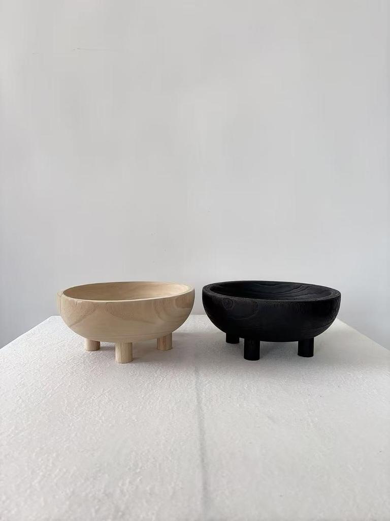 Úložný tác z paulovniového dřeva se čtyřmi nohami - Víceúčelový dřevěný řemeslný a ovocný tác