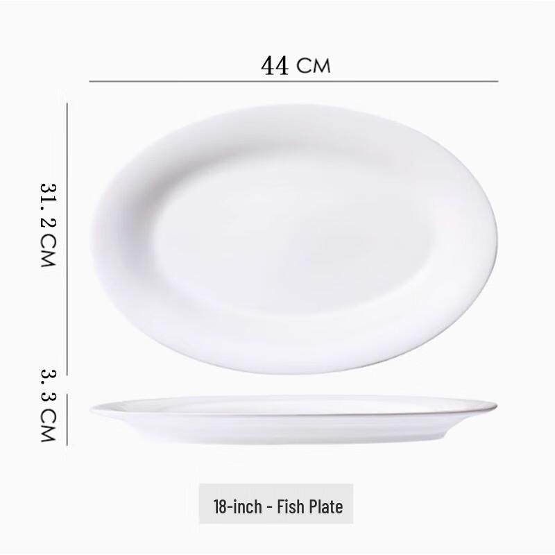Minimalist White Oval Ceramic Fish Plate