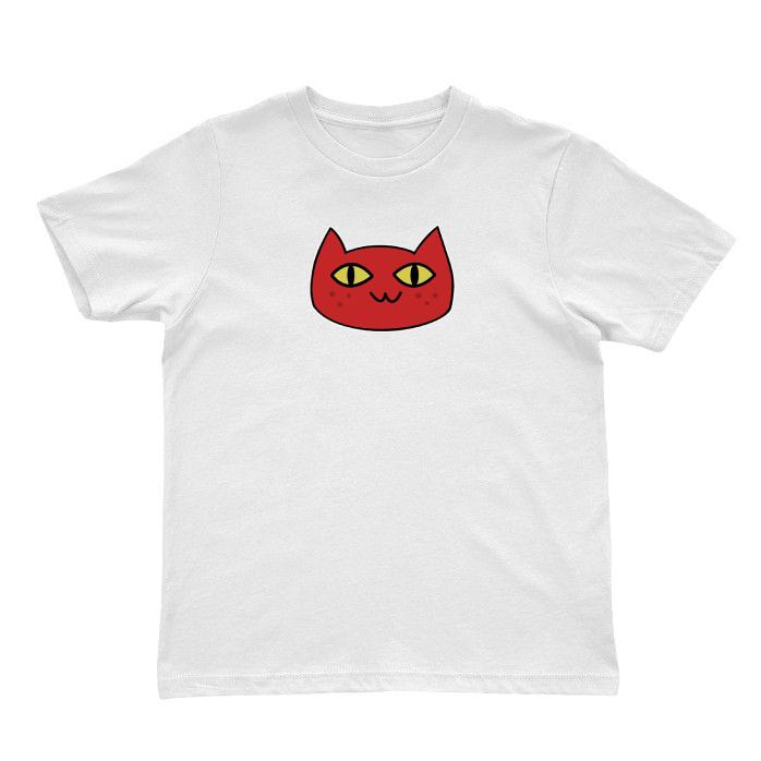 

Cute Red Cat Face Graphic T-Shirt – Unisex Cotton Tee, Funny Cartoon Style M