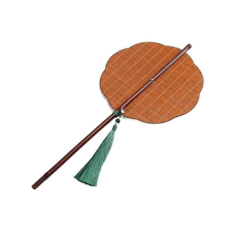 Традиционный бамбуковый шелковый складной ручной веер ручной работы, летний ручной инструмент для охлаждения для украшения спальни, гостиной жёлтый