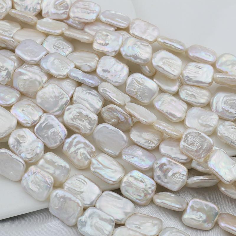 1 Piece Diy Necklace Bracelet Accessory 14X17Mm Natural Freshwater Pearl Rectangular Baroque Strand Beads For Jewelry Making