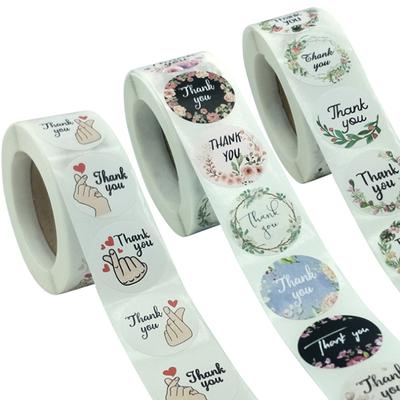 Flower Thank You Stickers Labels Gift Packaging Stickers Birthday Party Wedding