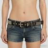 Fur Gothic Waistband Buckle Y2K Belt Retro Punk Rivet Belt  Rock