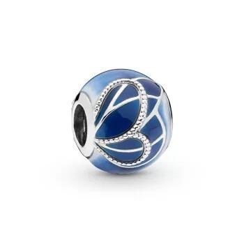 Latest Copper Blue Series Glossy Zircon Bead Fit Pendant Charm Copper Craft Original Bracelet Trinket Handmade Women Jewelry