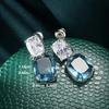 Einfache Kissenförmige Blaue Zirkon Hängeohrringe Für Frauen Mädchen Neue Elegante Damenaccessoires Hochzeitsparty Schmuck Geschenke