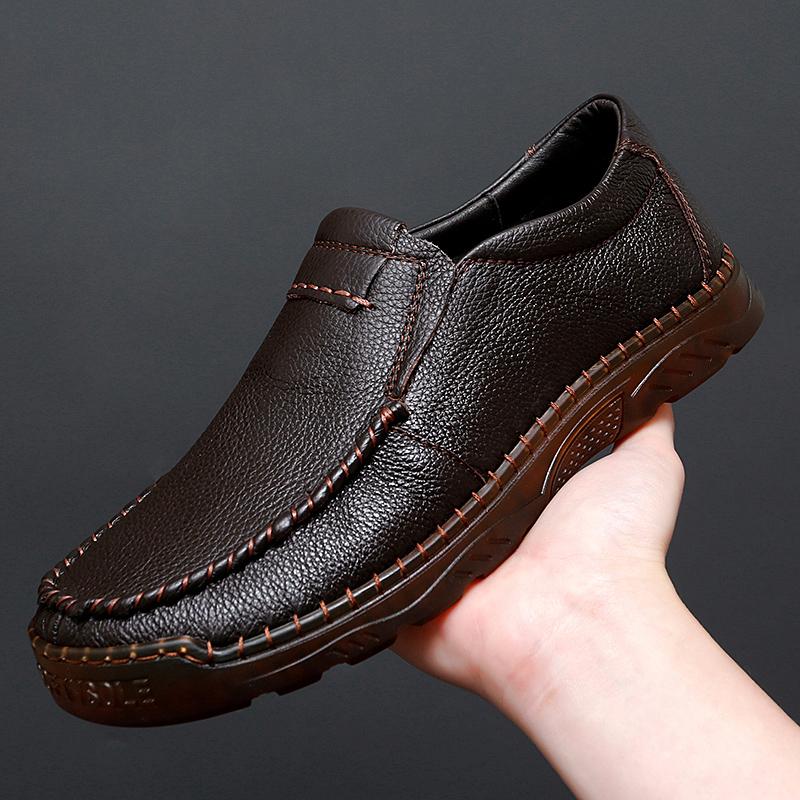 Handmade Genuine Leather Men Shoes Breathable Casual Shoes Men Loafers Moccasins Man Flats Shoes