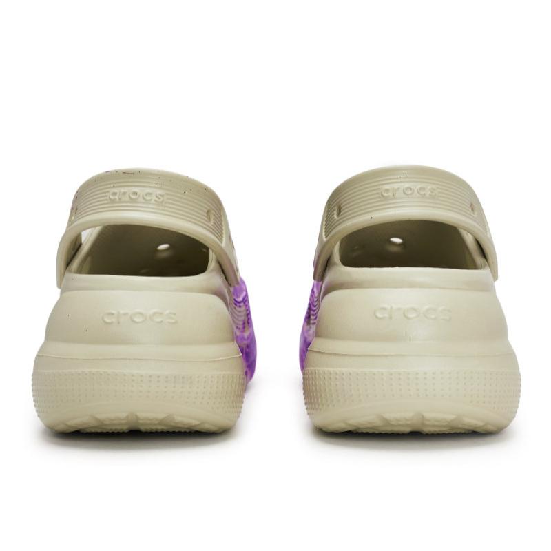 Crocs Crush Clog 811 Manufacturing Condensation Scene Special Shoe Box Ink Splash Hole Shoes Unisex Bone White Purple