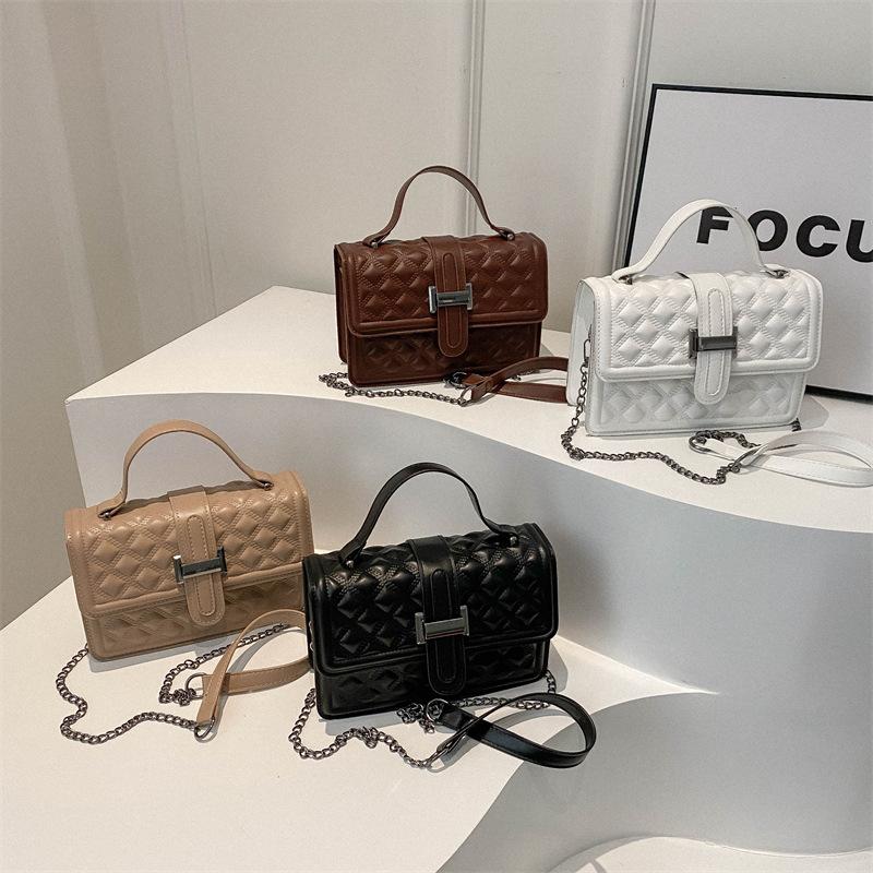 2025 Summer New Trend Simple Oblique Span Simple Commuter Niche Small Square Bag Fashionable Shoulder Popular Bag