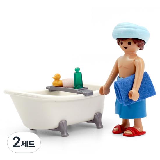 

Playmobil man and bathtub figure set 71167, set of 2, popular toys in Korea