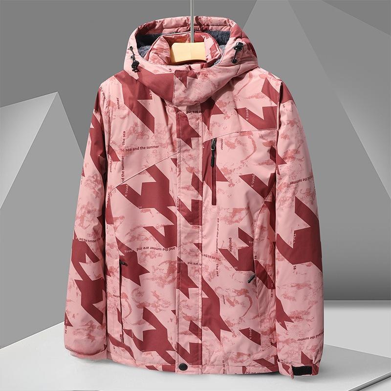 Autumn and Winter Thickened Velvet Autumn and Winter Men's and Women's Jackets Waterproof Windbreaker Sports Casual Jackets Camouflage Men's