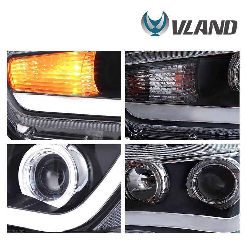 VLAND LED Headlights Assembly for 2008-2016 Mitsubishi Lancer (Upgraded Version)