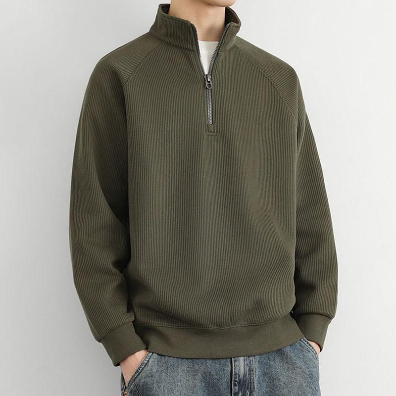 Herbst Neuankunft Übergröße Herren Stehkragen Übergroßer Cardigan Hoodie Jacke mit Lässiger Stimmung