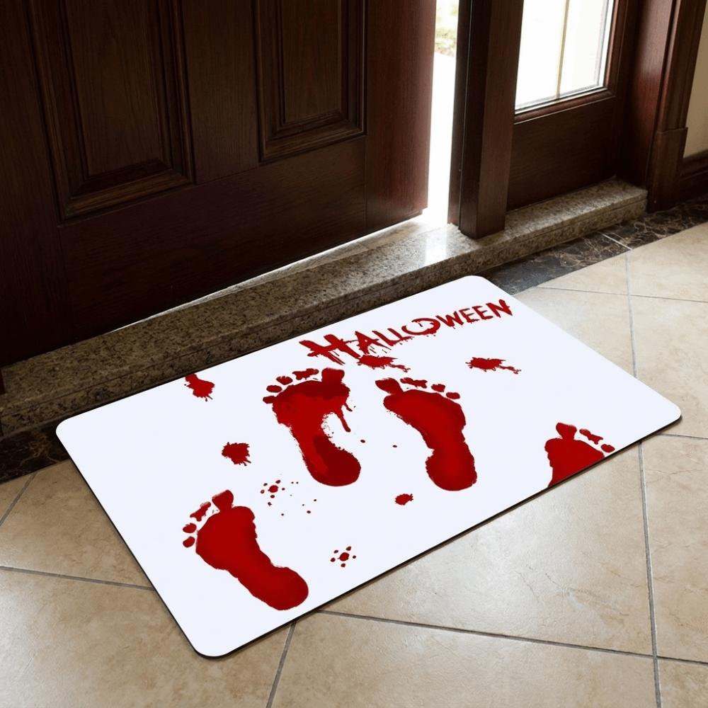 Funny Color Changing Blood Footprints Door Mat Non Slip Bloody Doormat Entrance Doormat  Indoor