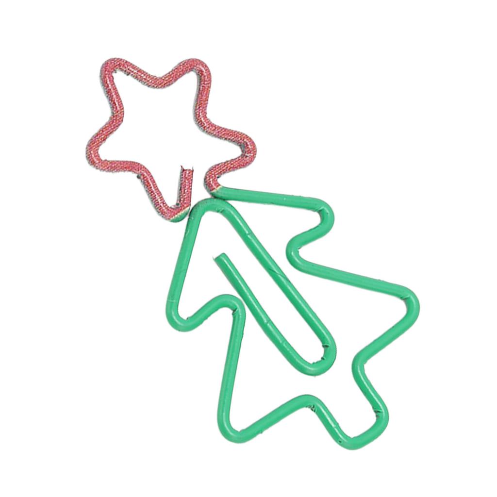 100Pcs Fancy Paperclips Christmas Tree Style Electroplated Multi Purpose Cute Paper Clips for Home S