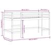 VidaXL Lit Mezzanine Enfants et Rideaux, Lit Surélevé pour Enfants avec Échelle, Meuble de Rangement Chambre, Moderne, Rose 3206969